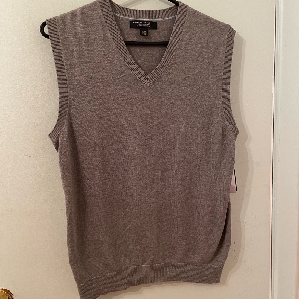 Banana republic Men's Gray Sweater Vest cashmere silk size medium